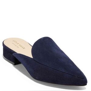 Cole Haan Grand OS Blue Suede Piper Mule Pointed Toe Sz. 11